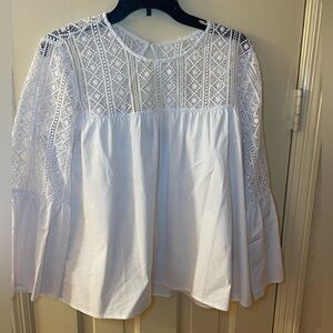 🤍Sharagano White Lace Blouse🤍